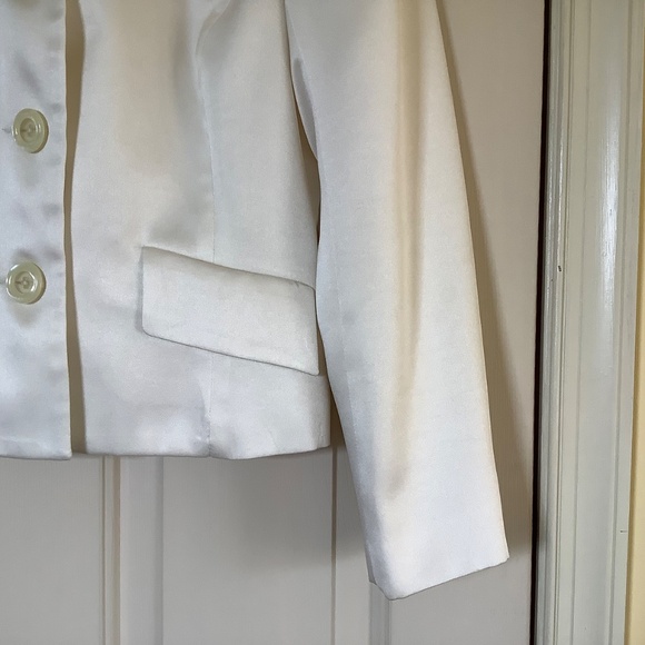 A.B.S Vintage Formal Three Button Blazer Ecru SZ 6 - Picture 4 of 16